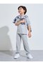 Kids Grey Cotton Long-Sleeve T-Shirt and Joggers Set-Unisex