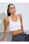 White Seamless Racerback Sports Bra