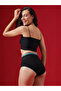 Black High Waist Cotton Blend Tummy Tucker Hipster - 6