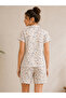 White Floral Print Shirt and Shorts Pyjama Set - 4