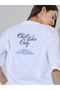 White Slogan Print Oversized T-Shirt