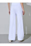 White Slogan Print Wide Leg Cotton Joggers - 4