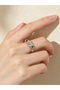 Silver Tone Gemstone Adjustable Ring - 2
