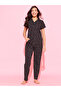 Black All Over Floral Print Shirt and Pants Pyjama Set - 5