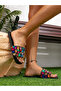 Black Embellished Flat Sandals - 4