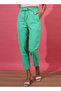 Green Regular Fit Solid High-Rise Paperbag Trousers