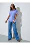 Blue Striped Ruched Waist Short Sleeves Shirt - 2