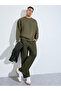 Olive Slogan Print Fleece Sweatshirt - 2
