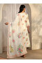 White Printed Kota A-Line Kurta, Trousers and Dupatta Set - 3