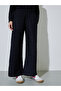 Purple Textured Wide Leg Pants with Elasticated Waistband