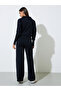 Black Knit Zip-Up Sweater and Pants Co-Ord Set - 7