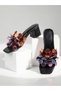 Embellished Strap Block Heel Sandals - 3