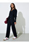Black Knit Zip-Up Sweater and Pants Co-Ord Set - 4