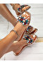 Bronze Embellished Flat Sandals - 3