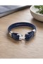 Lorenzo Navy Double Braided Leather Men's Bracelet – Adjustable with Metal Detail - 2