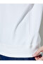 White Solid Oversize Pullover Sweatshirt - 4