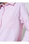 Pink Striped Long Sleeves Pocket Detail Casual Shirt - 4