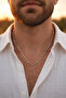Steel Men's Chain Snake Silver Color 45 + 5 cm - 4