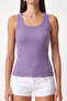 3-Piece Ribbed Thick Strap Knitted Undershirt Lrn0060 Lila Navy Blue Brown - 3