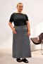2109 Denim Skirt with Button Detail - Smoked