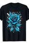 تي شيرت Urban Bloom Blue Rose بنمط الجرافيتي