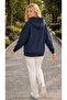Women's Three Red Poppy Printed Hooded Casual Basic Sweatshirt with Kangaroo Pocket - 2