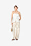 Women's Harrie Tailored Faux Button White Strapless Top - 2