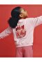 New Season Oversized Girls' Back-Printed Sweatshirt and Striped Pants Set - 2