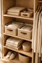 3-Piece Lidless Jute Organizer Set S + 2m Size Closet Shelf Bathroom Textile Organizer Storage Box - 3