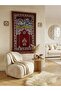 100% Cotton Prayer Rug with Burgundy Cami and Mecca Motif 67X105 cm He8