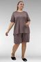 67806 Plus Size Shorts -T-Shirt Combed Cotton Pajama Set - Mink - 5