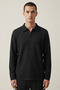 Men's Knitwear Slim Fit Black Polo Neck T-Shirt - 2
