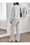 Small Butterfly Printed Women's Cropped Crewneck Bottom/Upper Track Suit Set - 2