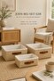 3-Piece Lidless Jute Organizer Set S + 2m Size Closet Shelf Bathroom Textile Organizer Storage Box - 7