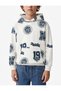 Boys' Cotton Printed Detailed Embroidered Long Sleeve Hooded Oversize School Sweatshirt - 2