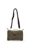 Double Zippered Fixed Strap Baguette Women's Crossbody Bag Newa Suede Khaki - 2