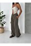 Gabardine Slim Belted Elastic Waist Trousers - 2