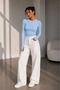 Soft Touch Finger-Loop Long Sleeve Basic Blouse St3439 - 4