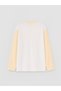 White Color Block Oversize Women's Sweatshirt Tunic - 7