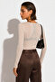 Boat Neck Modal Cashmere Blend Long Sleeve Slim Blouse - 6