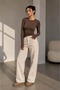 Soft Touch Finger-Loop Long Sleeve Basic Blouse St3439 - 2