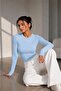 Soft Touch Finger-Loop Long Sleeve Basic Blouse St3439 - 2