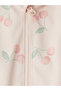 Hooded Cherry Printed Baby Girl Coat - 3