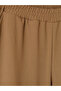 Özmarka New Season Brown Women's Trousers with Elastic Waist - 6