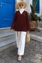 Chinese Button Detailed Shirt Tsd260272 Claret Red