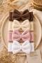 Baby Girl & Child Bowknot Bandana Set of 4 (Brown/Cream/Dry Rose/White)