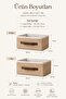 2-Piece Jute Rectangular Organizer M-L Size with Leather Handles Cabinet Shelf Bathroom Textile Organizer Storage Basket - 8