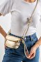 Gold Adjustable Knot Detailed Strap Women's Crossbody Bag