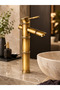 Bamboo Design Antique Gold High Bowl Sink Faucet