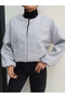 Zippered Stamp Bomber Jacket - 3